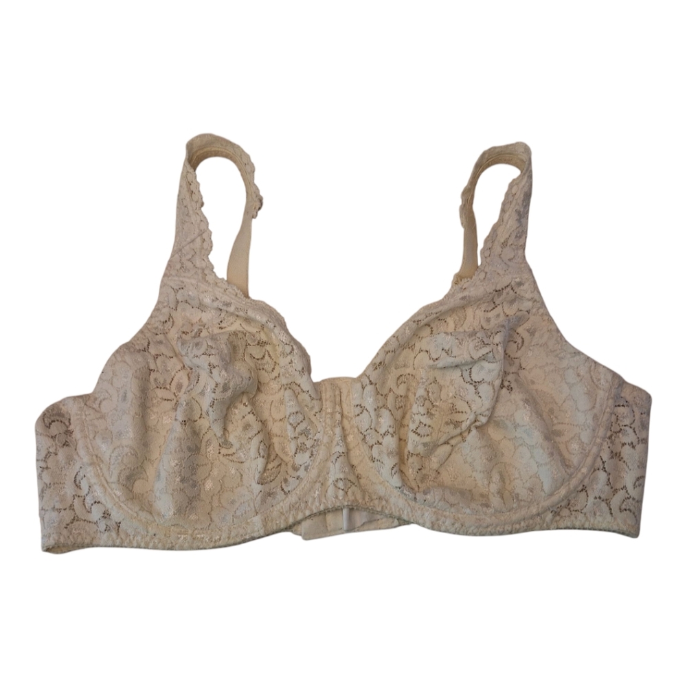 Elegant Lace Cream Bra Size 40 D